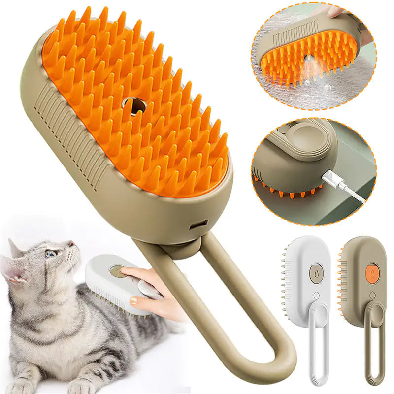 3-in-1 Cat & Dog Steam Brush for Grooming