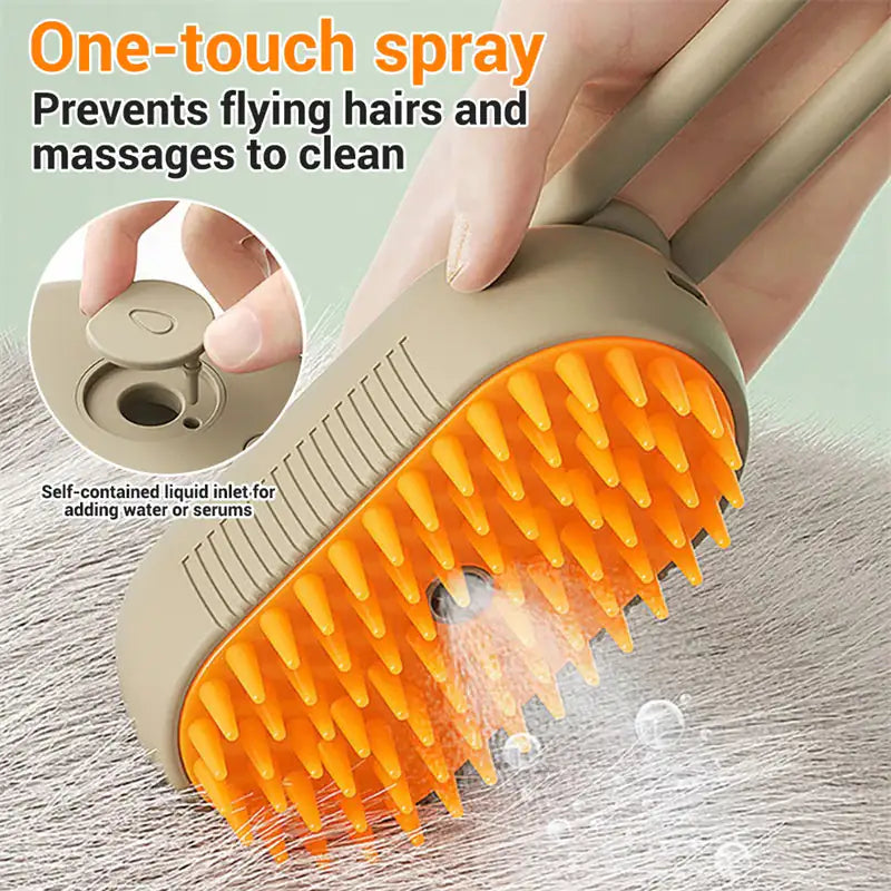 3-in-1 Cat & Dog Steam Brush for Grooming