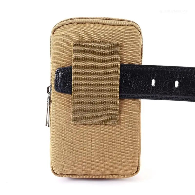 Open view of phone pouch showing interior space