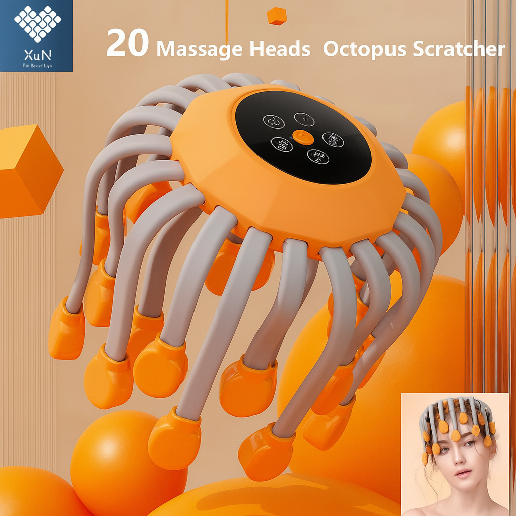 ELITORY™ – RED LIGHT HEAD MASSAGER OCTOPUS WITH 20 NODES
