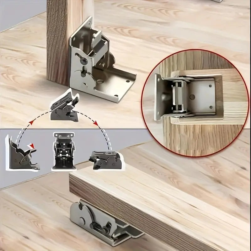 90-Degree Self-Locking Folding Hinge with Screws