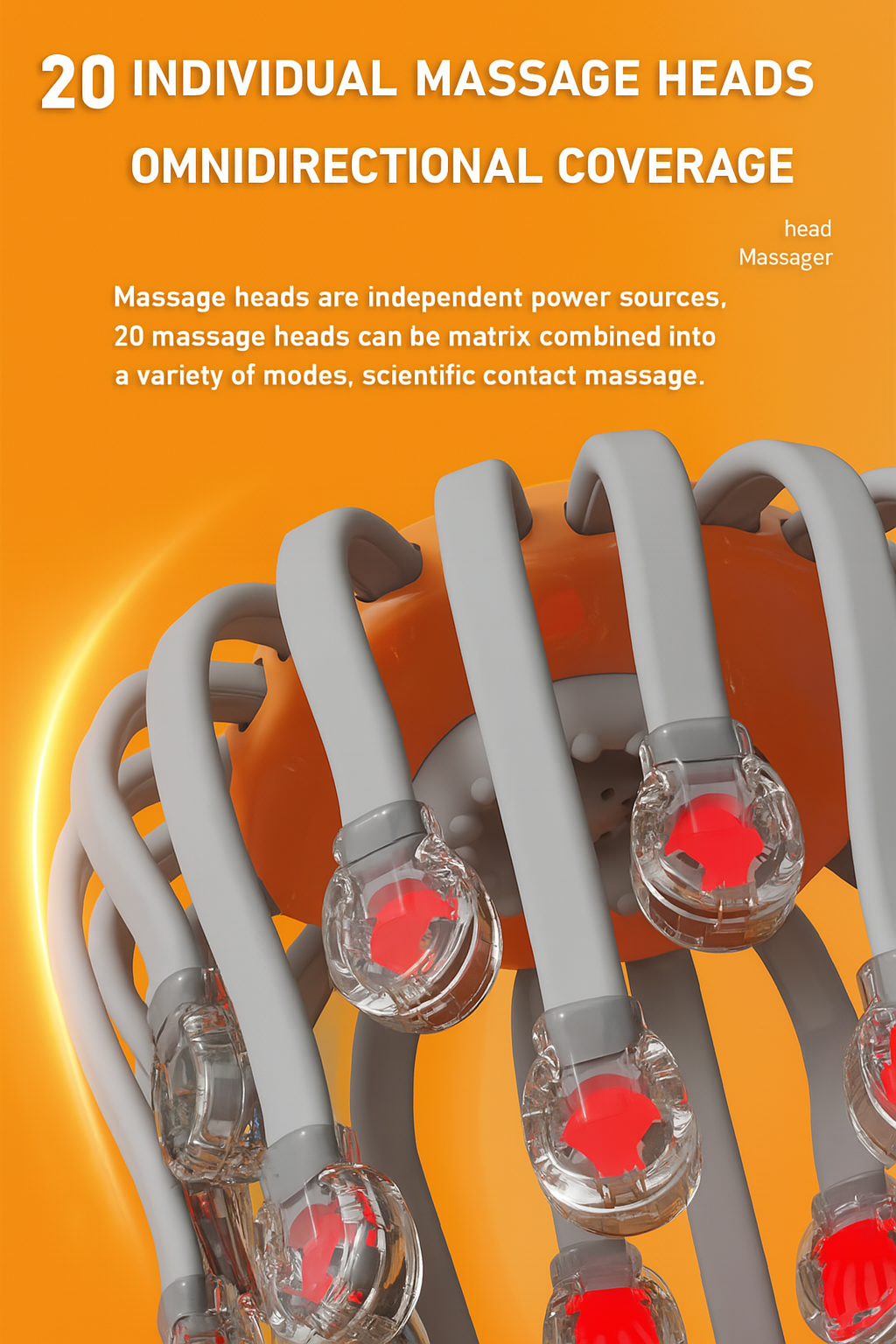 ELITORY™ – RED LIGHT HEAD MASSAGER OCTOPUS WITH 20 NODES