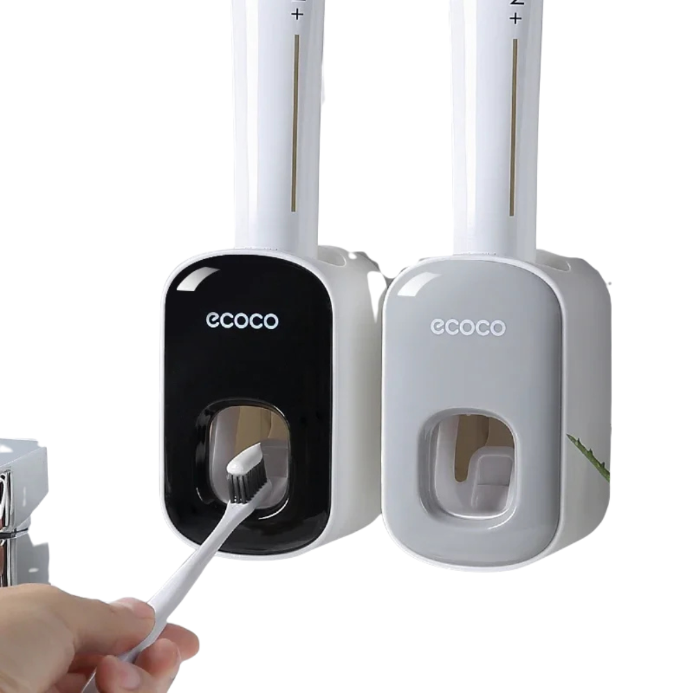ECOCO Automatic Toothpaste Dispenser & Toothbrush Holder - Wall Mount