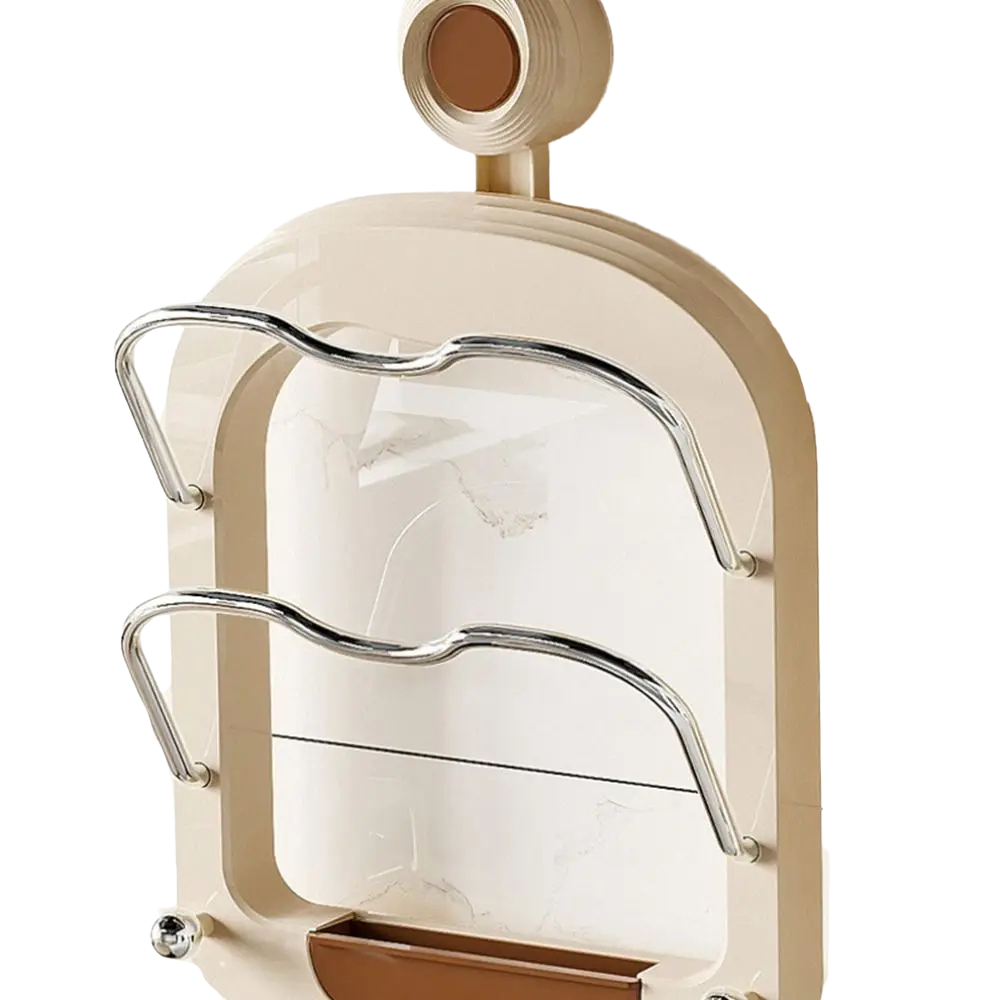 Plastic Suction Cup Pot Lid Rack - Wall Mounted Storage Holder