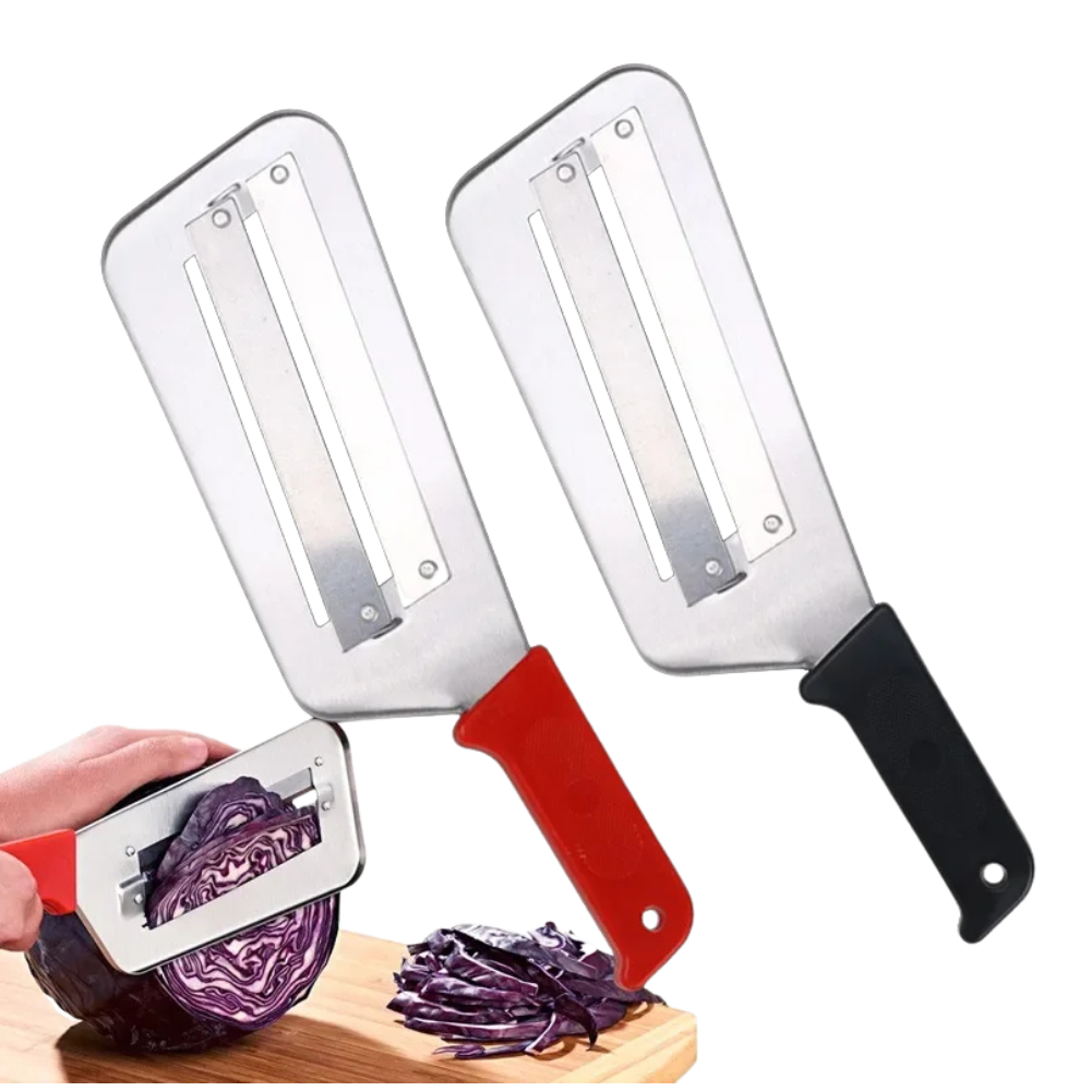 Kitchen Knife Cabbage Shredder & Onion Slicer - Vegetable Cutter with Double Blade