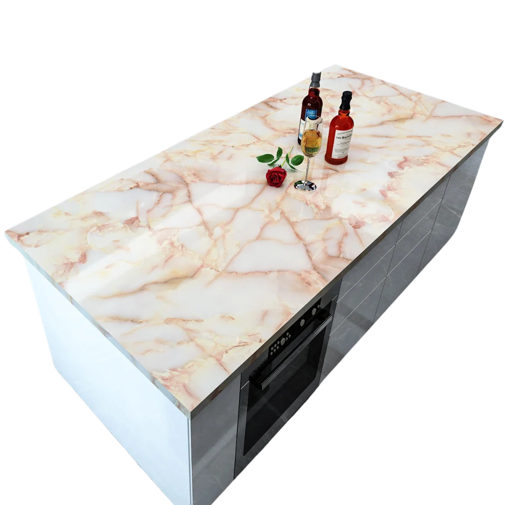 Oil-Proof Waterproof Marble Self-Adhesive Film for Kitchen