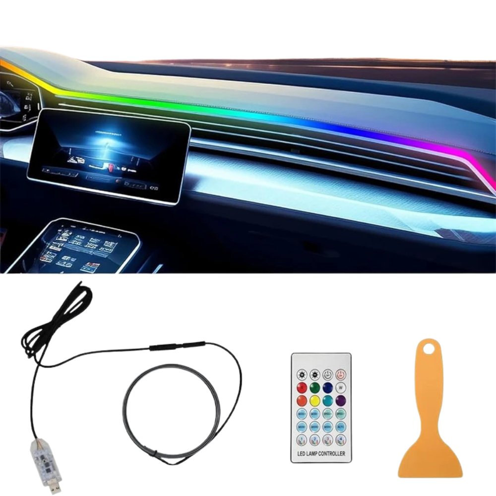 Colorful LED Car Interior Ambient Light - USB Powered with Remote Control