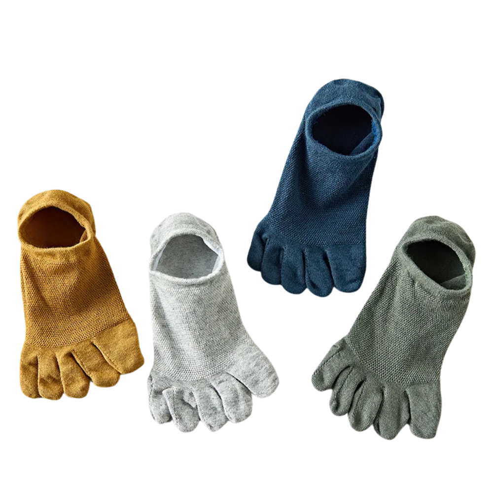 Breathable Five-Toe No-Show Socks