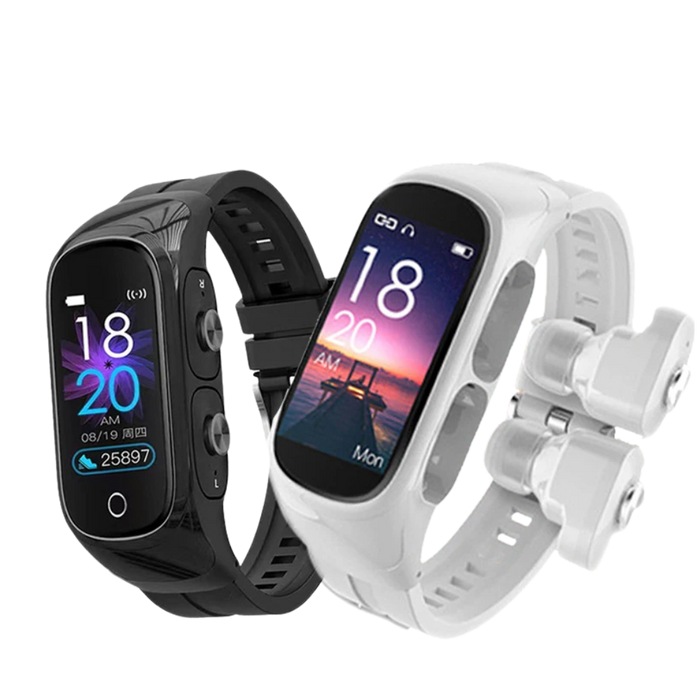 Smartwatch with Built-In Wireless Earbuds