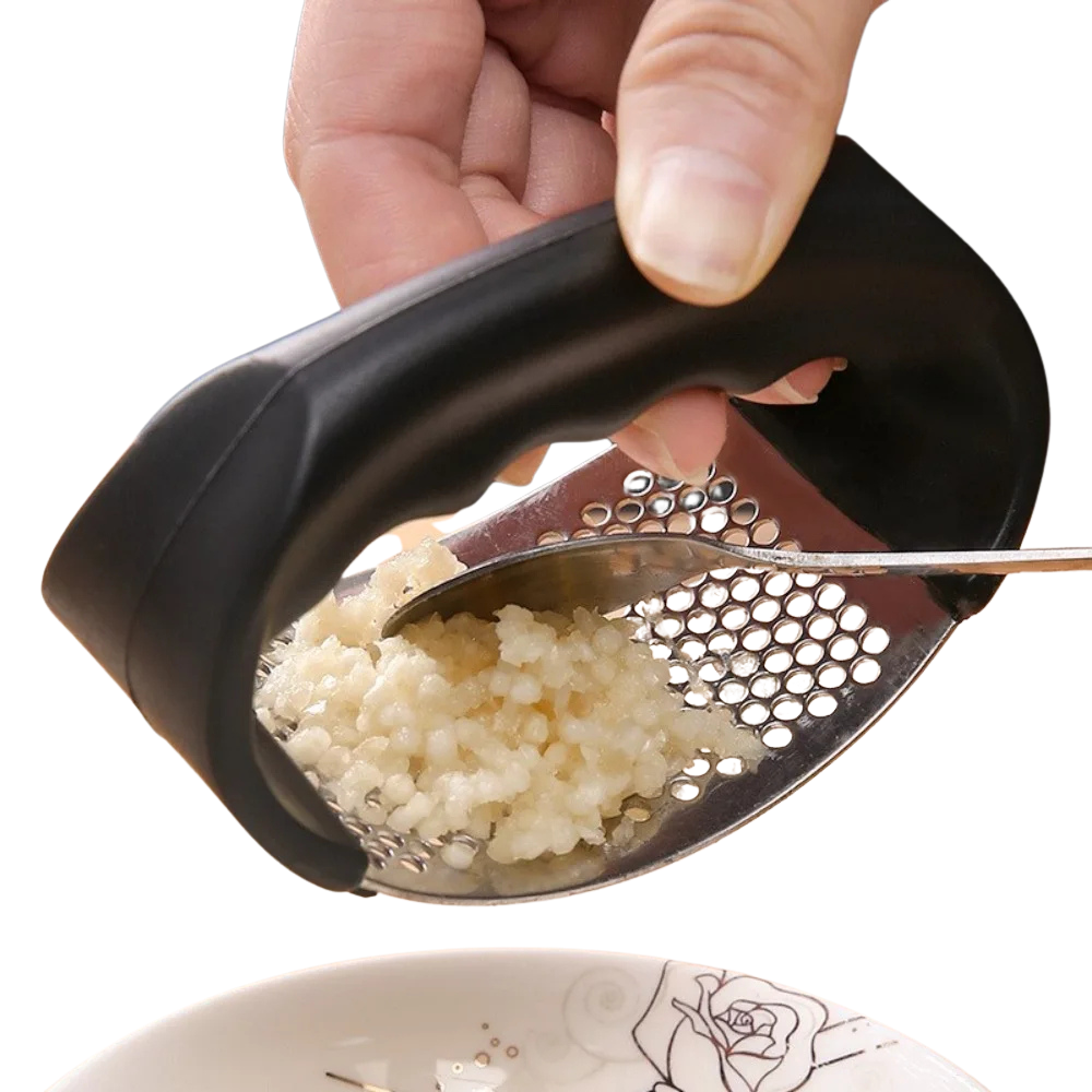 Ergonomic Stainless Steel Garlic Press