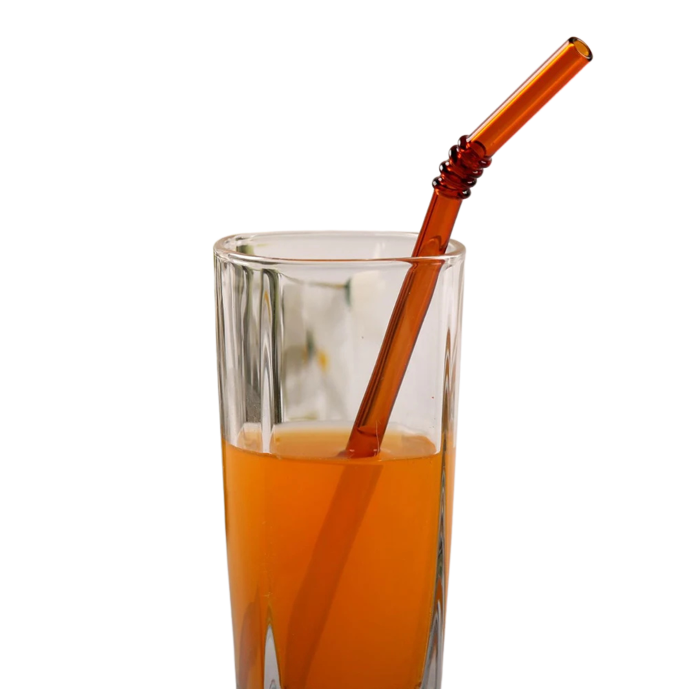 20cm Reusable Glass Drinking Straw Set