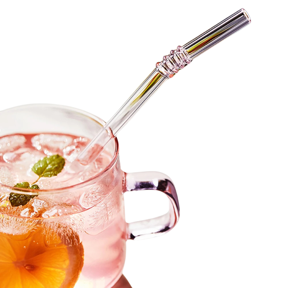 20cm Reusable Glass Drinking Straw Set
