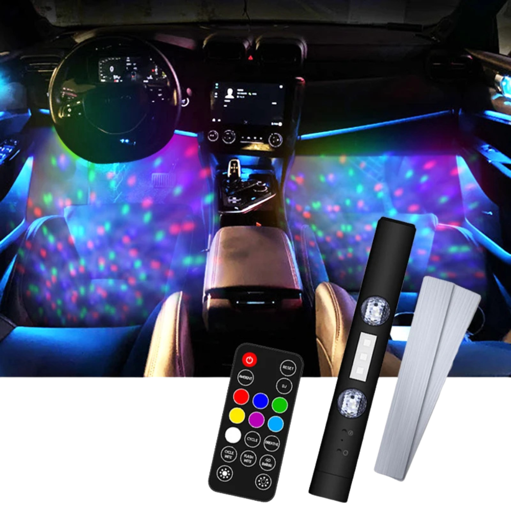 LED Car Foot Light – RGB Atmosphere Lights with Wireless Remote Control