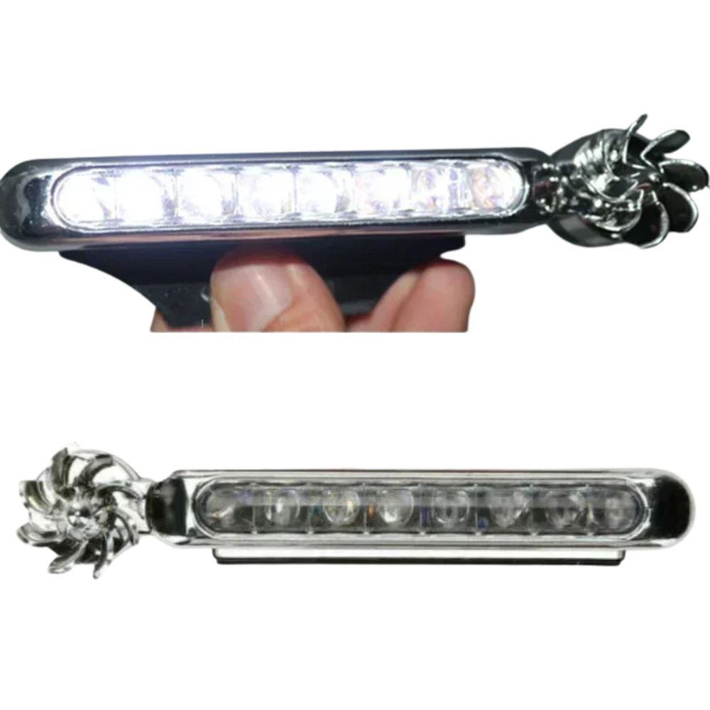 Wind Powered Car LED Daytime Running Lights – Auxiliary Fan Lamp for Vehicles