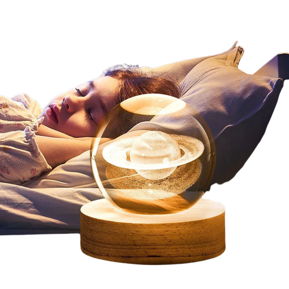 USB LED 3D Planet Galaxy Crystal Ball Lamp – Decorative Night Light