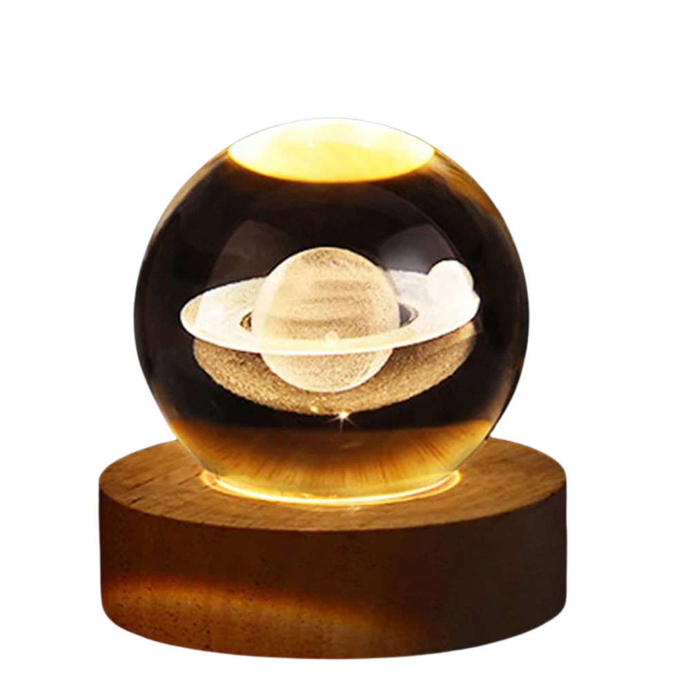 USB LED 3D Planet Galaxy Crystal Ball Lamp – Decorative Night Light