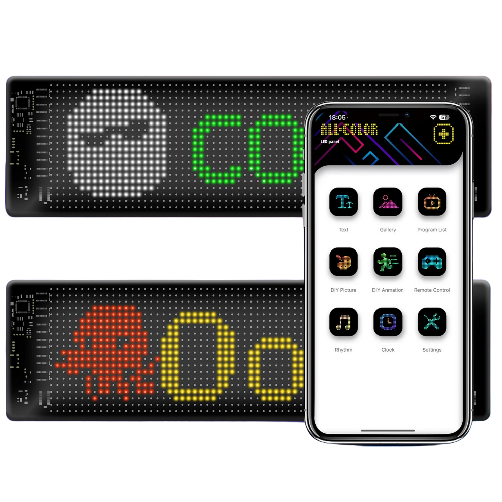 Scrolling LED Matrix Panel – Programmable Flexible Screen for Car, Shop, or Advertisement