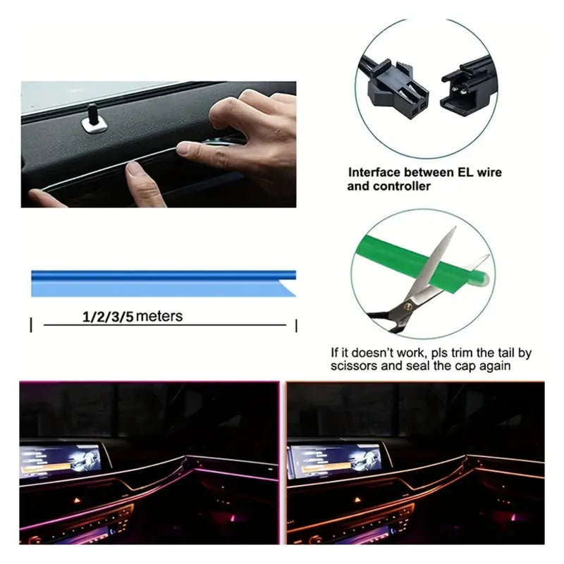 5/10M Car Interior LED Decorative Light Strips