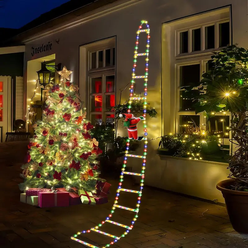 LED Climbing Santa Claus Ladder Lights