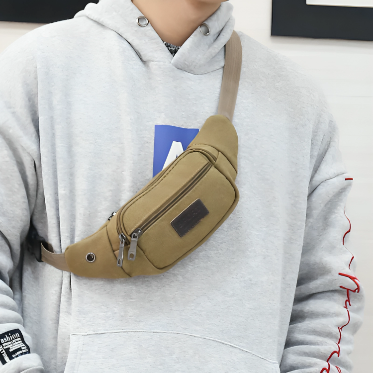 Casual Canvas Waist Bag Waist Bag Mobile Phone Bag Banana Bag Fanny Pack Men Creek