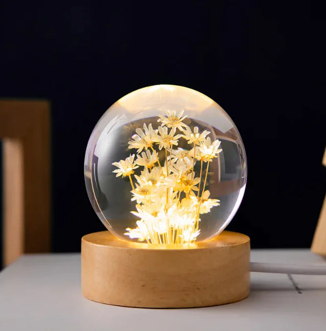 Luminous 3D Dandelion Crystal Ball