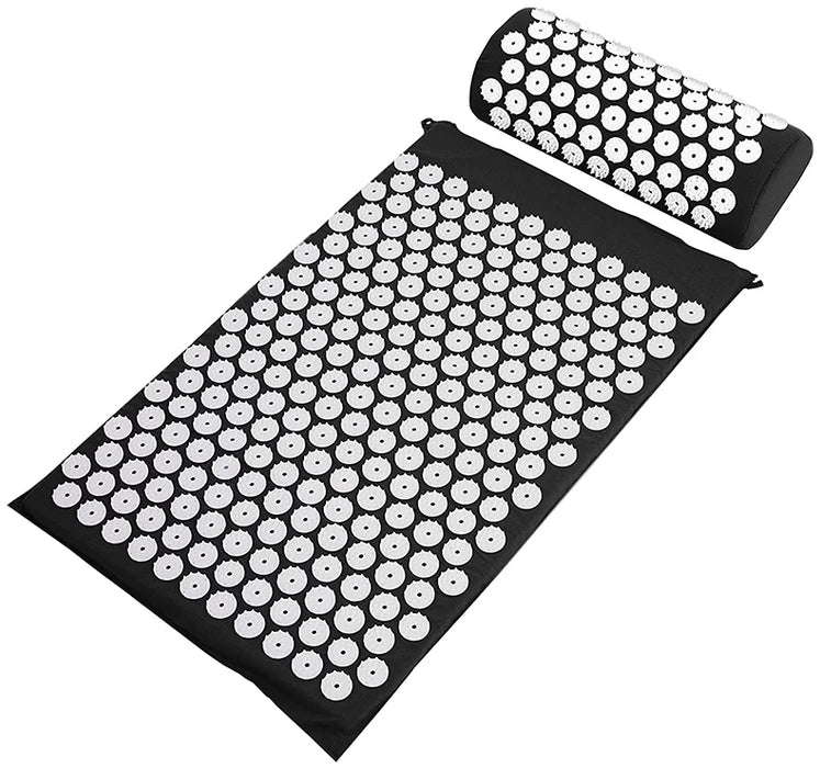 Acupressure Mat and Pillow Set – Sensi Massage Mat for Neck, Back, and Foot Relief