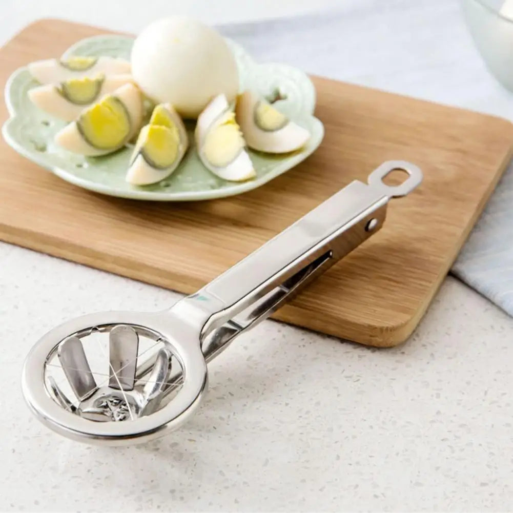 Stainless Steel Kitchen Egg Slicer Non-slip Practical Kitchen Tool Cut Egg Wedger Cutter for Hotel Petal Shape Egg Cutte