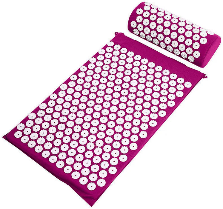 Acupressure Mat and Pillow Set – Sensi Massage Mat for Neck, Back, and Foot Relief