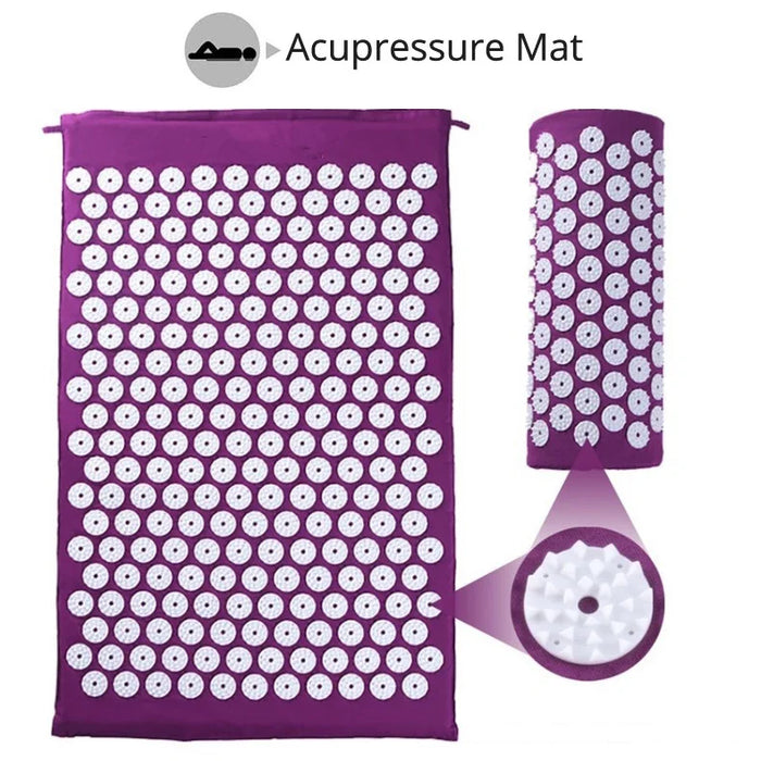 Acupressure Mat and Pillow Set – Sensi Massage Mat for Neck, Back, and Foot Relief