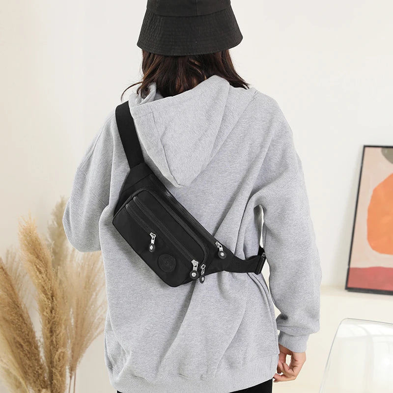 Korean Style Crossbody Nylon Waist Pack