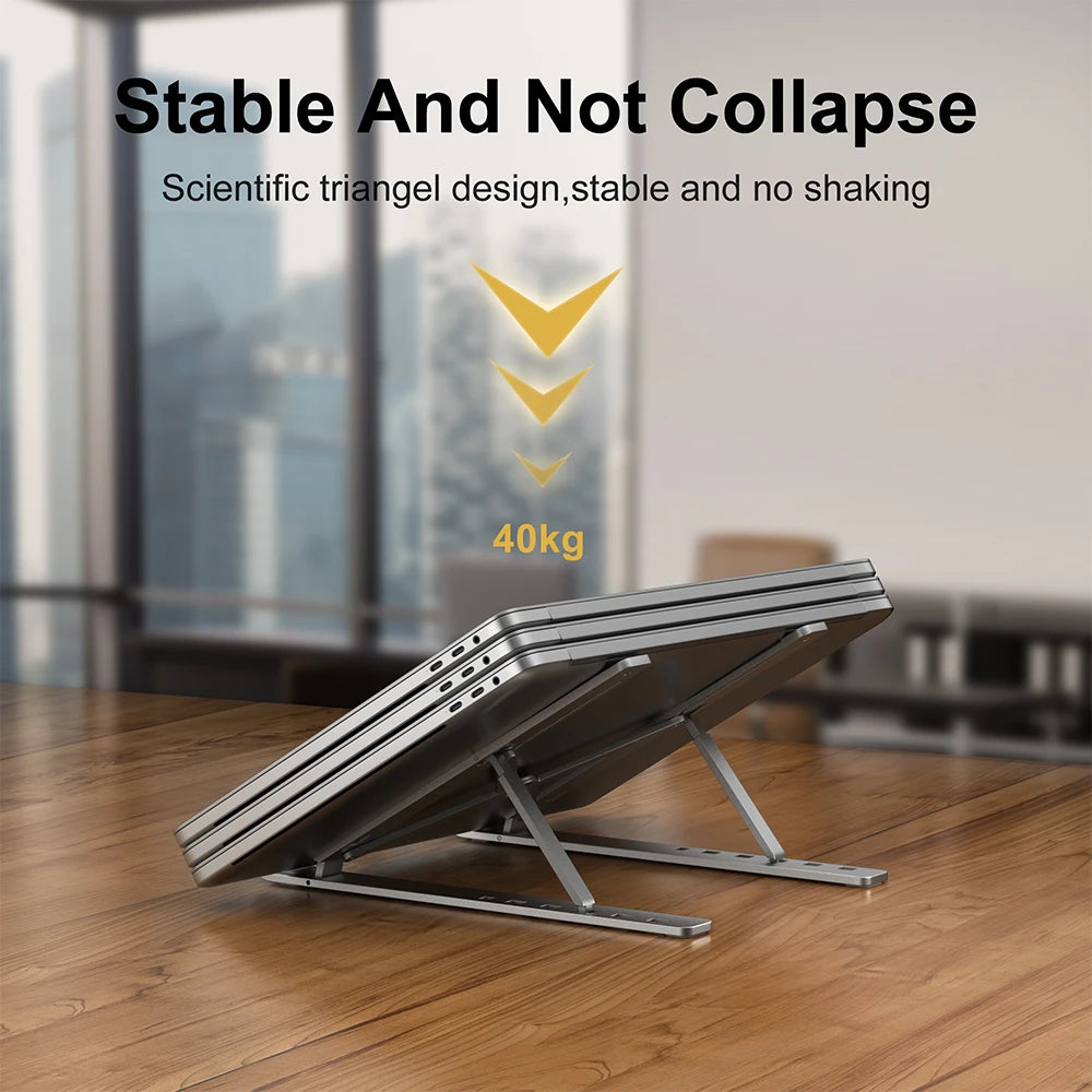 Aluminum Laptop Stand – Adjustable Desk Riser for MacBook and PC