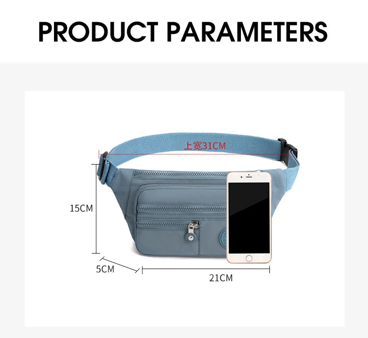 Korean Style Crossbody Nylon Waist Pack