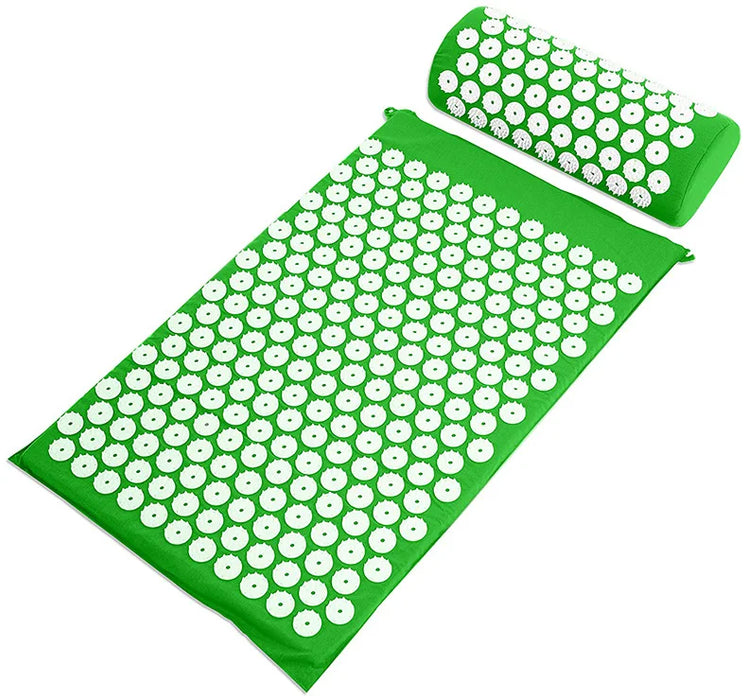 Acupressure Mat and Pillow Set – Sensi Massage Mat for Neck, Back, and Foot Relief