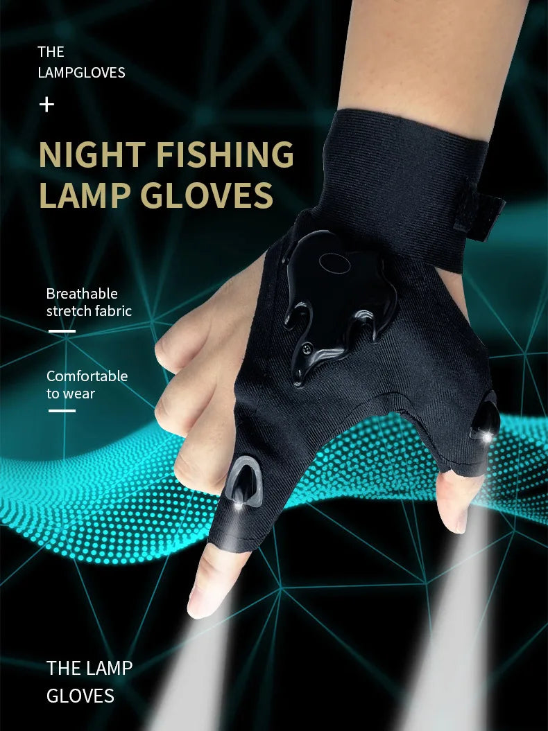 Rechargeable LED Flashlight Gloves