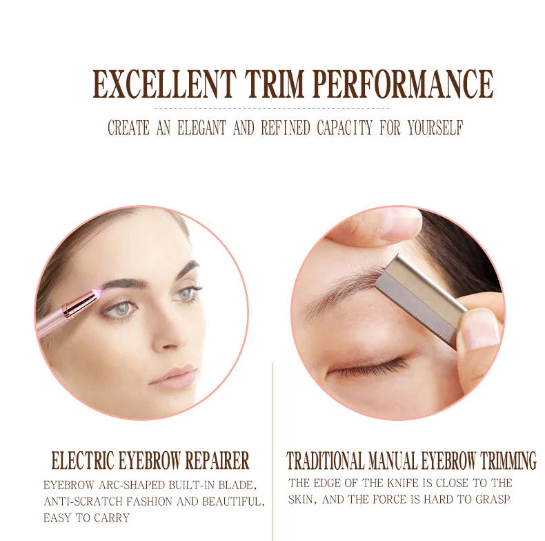 Women Electric Eyebrow Trimmer Security Hair Removal Eye Brow Epilator Mini Shaper Shaver Painless Razor Facial Hair Remover