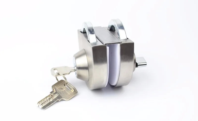 Sliding Central Glass Door Lock - 304 Stainless Steel, Bidirectional Unlock