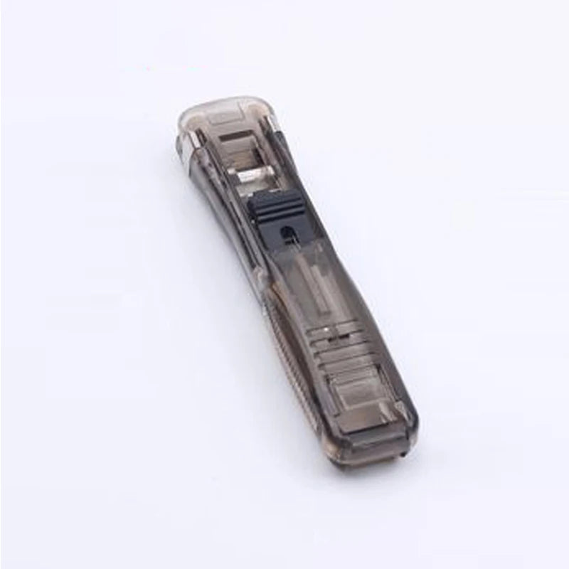 Creative Stapler Set - Transparent Push Clamp Stapler with Clipper for Office & School