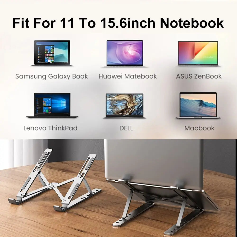 Aluminum Laptop Stand – Adjustable Desk Riser for MacBook and PC