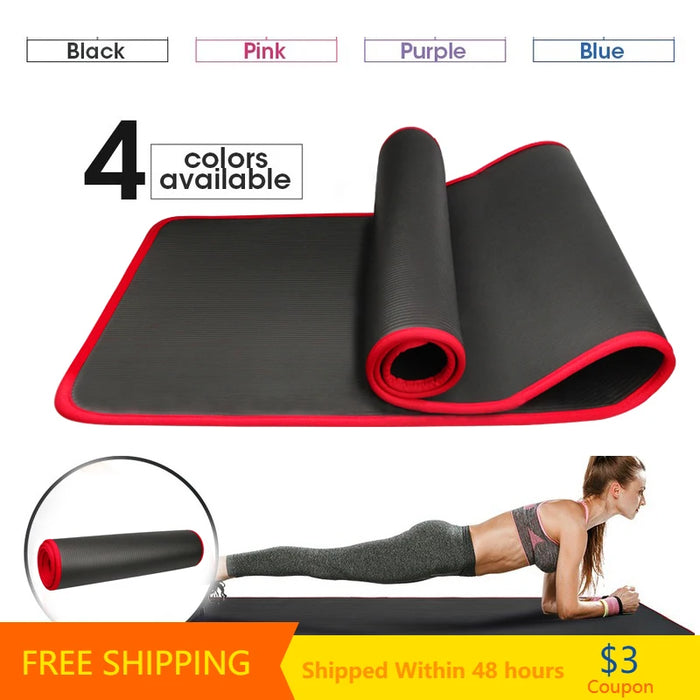 YECOKISO 10MM Extra Thick Non-Slip Yoga Mat – Exercise and Pilates Fitness Mat with Bandage