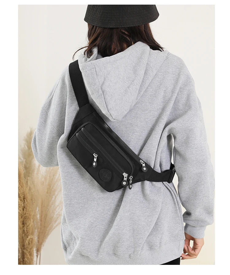 Korean Style Crossbody Nylon Waist Pack