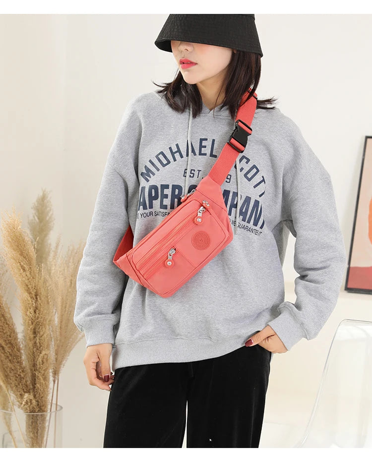 Korean Style Crossbody Nylon Waist Pack