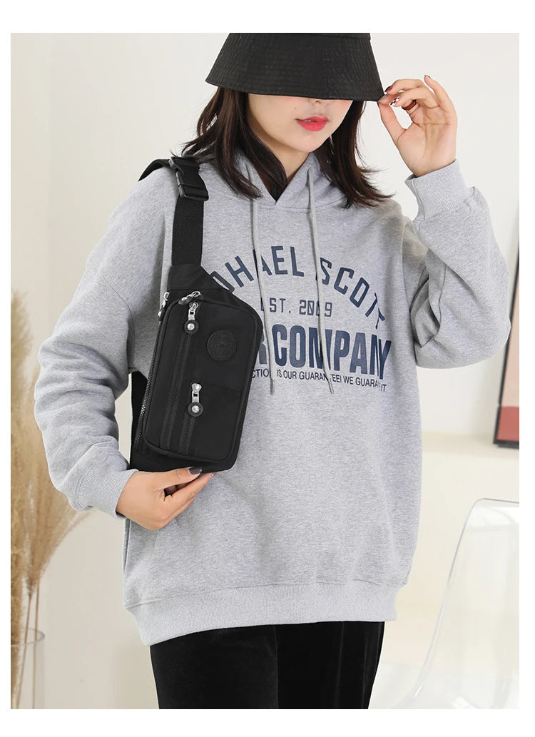 Korean Style Crossbody Nylon Waist Pack