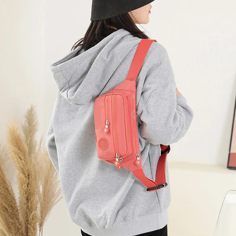 Korean Style Crossbody Nylon Waist Pack