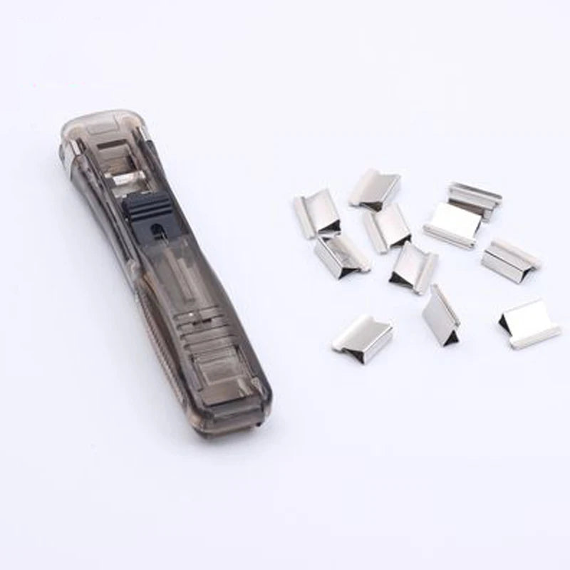 Creative Stapler Set - Transparent Push Clamp Stapler with Clipper for Office & School