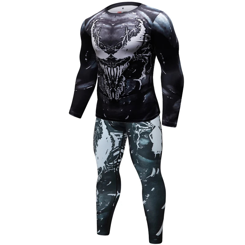 MMA BJJ Rashguard T Shirts+Pants Rash Guard Fitness Tracksuit Boxing Jerseys Muay Thai Compression Men  Kickboxing Sport Suit