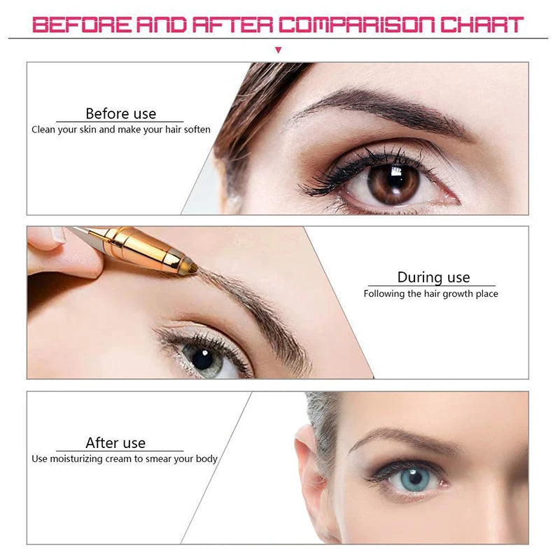 Women Electric Eyebrow Trimmer Security Hair Removal Eye Brow Epilator Mini Shaper Shaver Painless Razor Facial Hair Remover
