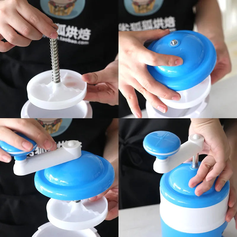 Portable Hand Crank Ice Crusher & Snow Cone Maker