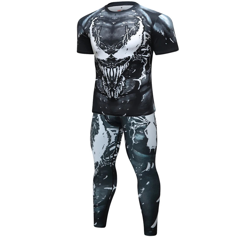MMA BJJ Rashguard T Shirts+Pants Rash Guard Fitness Tracksuit Boxing Jerseys Muay Thai Compression Men  Kickboxing Sport Suit