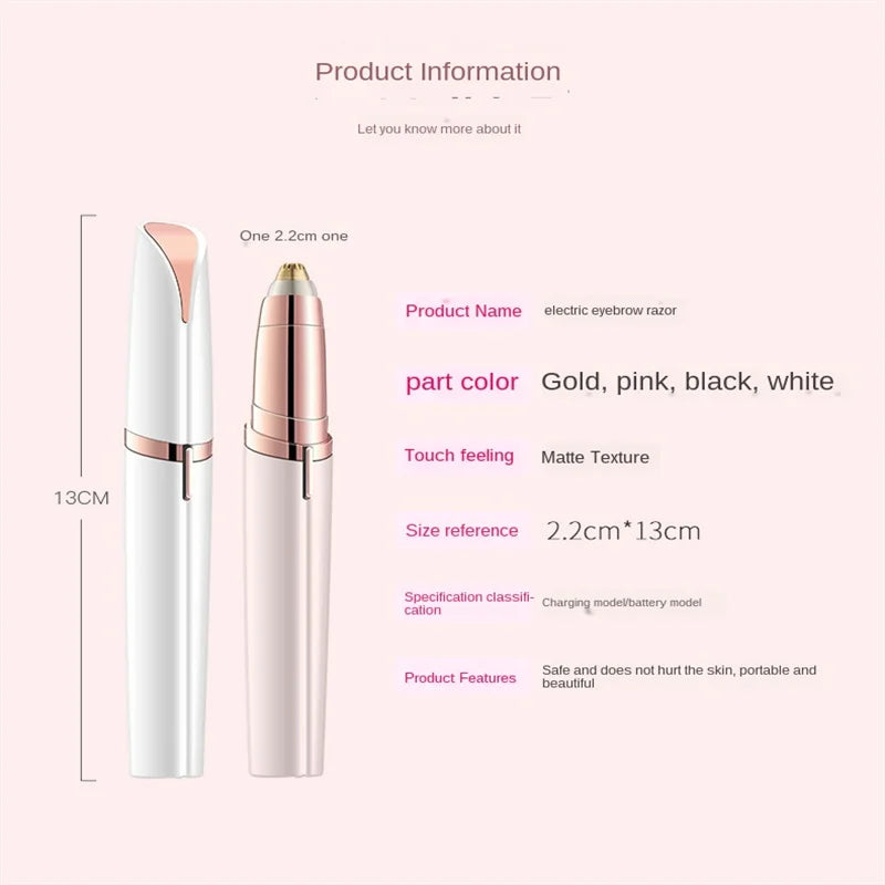 Women Electric Eyebrow Trimmer Security Hair Removal Eye Brow Epilator Mini Shaper Shaver Painless Razor Facial Hair Remover