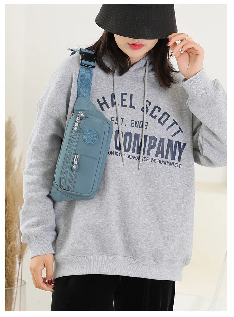 Korean Style Crossbody Nylon Waist Pack